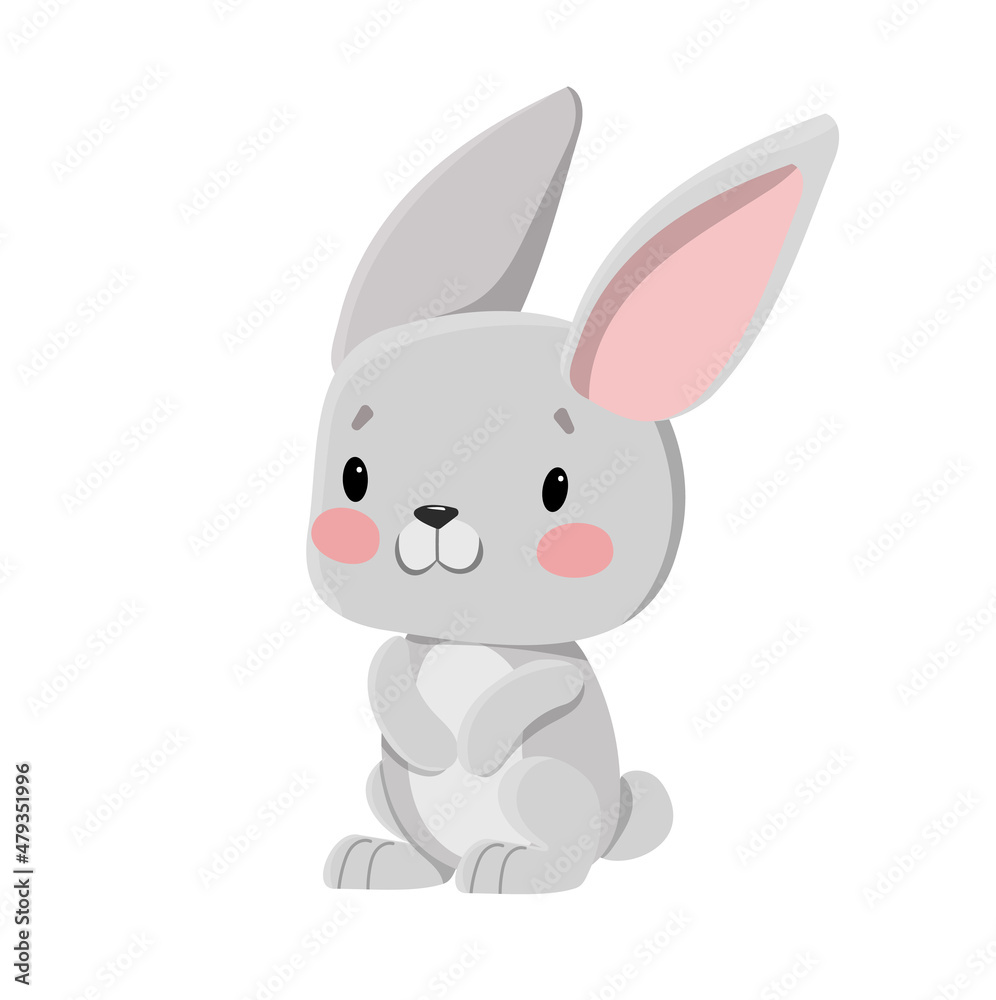 Vector cute grey bunny easter symbol rabbit Vector cute grey bunny easter symbol rabbit