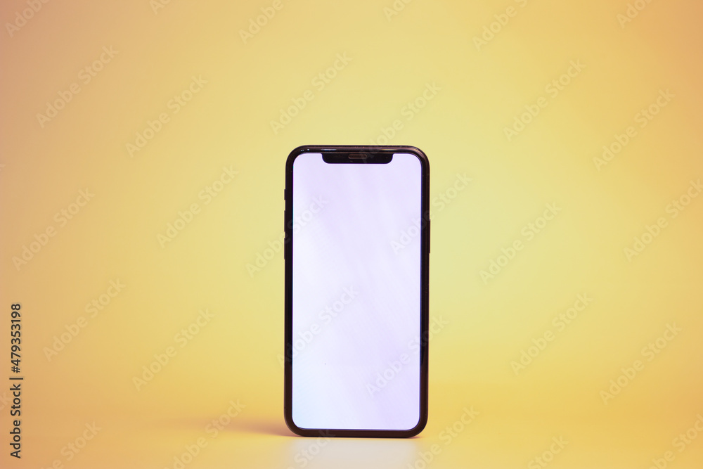 Mockup, blank white screen mobile phone in blurred cinema, Mockup, blank white screen mobile phone in blurred cinema,