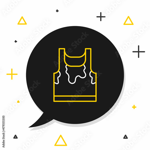 Line Sweaty sleeveless sport t-shirt icon isolated on white background. Colorful outline concept. Vector