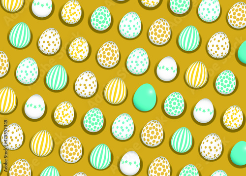Easter eggs pattern. Easter decorated eggs background