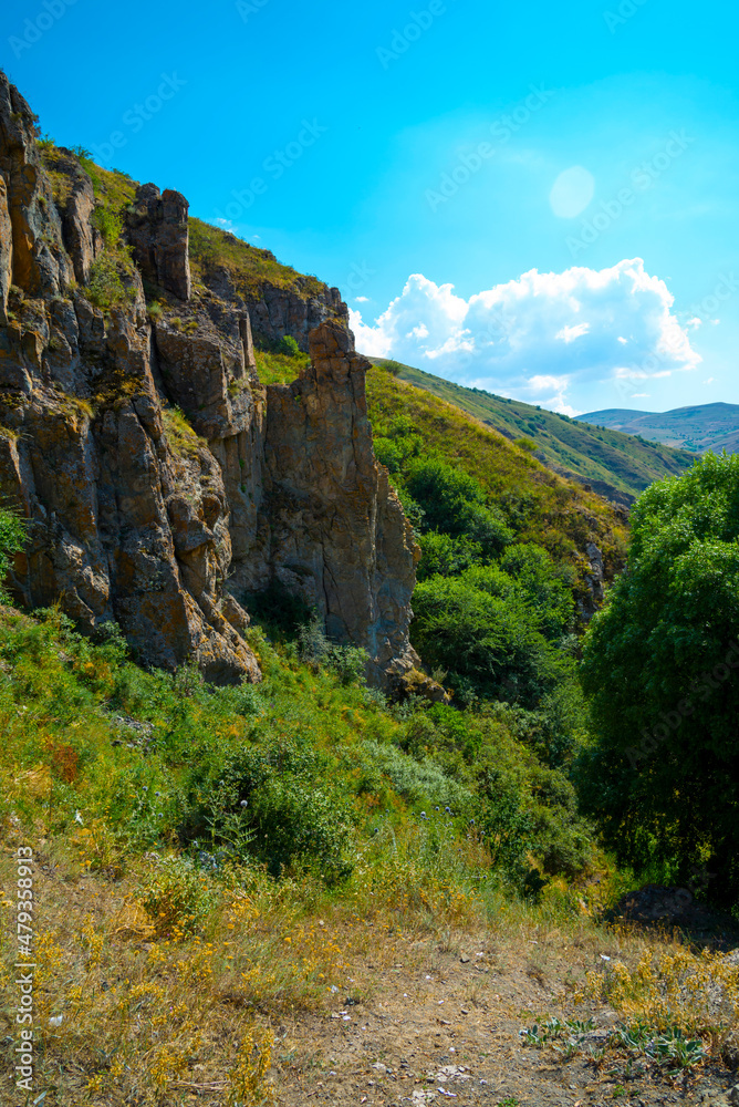 Mountain landscapes of peaks and ridges of Armenia