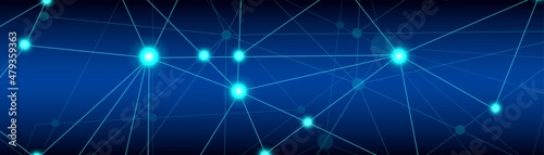 Abstract neon technology background. A texture made of dots, lines, and circles. The Constellation design. Glowing stars. The Milky Way. Open space. Vector Illustration