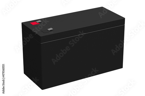 battery close-up isolate background 3d rendering