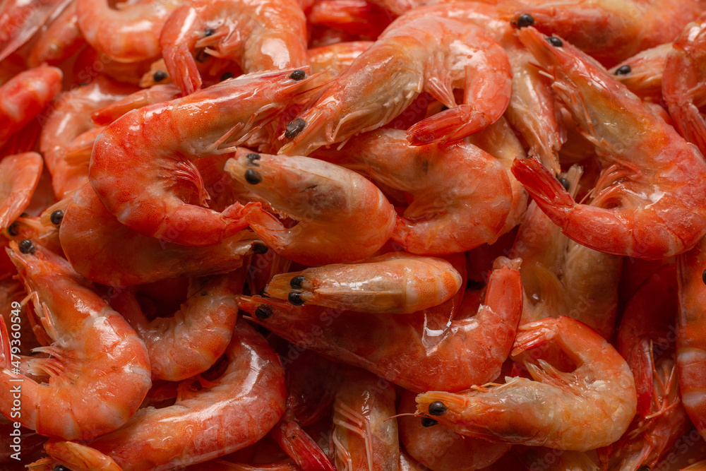Shrimps background texture. A lot of shrimps. Cooked shrimps. Shrimps background texture. A lot of shrimps. Cooked shrimps.