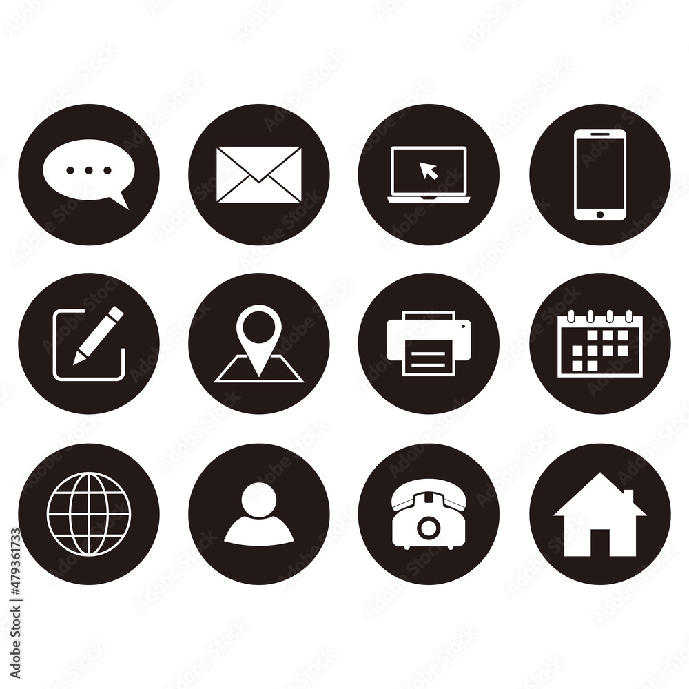 Web icons set. Web design icon. computer and mobile icons. phone, website, mail, home, printer, laptop, calendar, chat, edit, pin, map, person Web icons set. Web design icon. computer and mobile icons. phone, website, mail, home, printer, laptop, calendar, chat, edit, pin, map, person