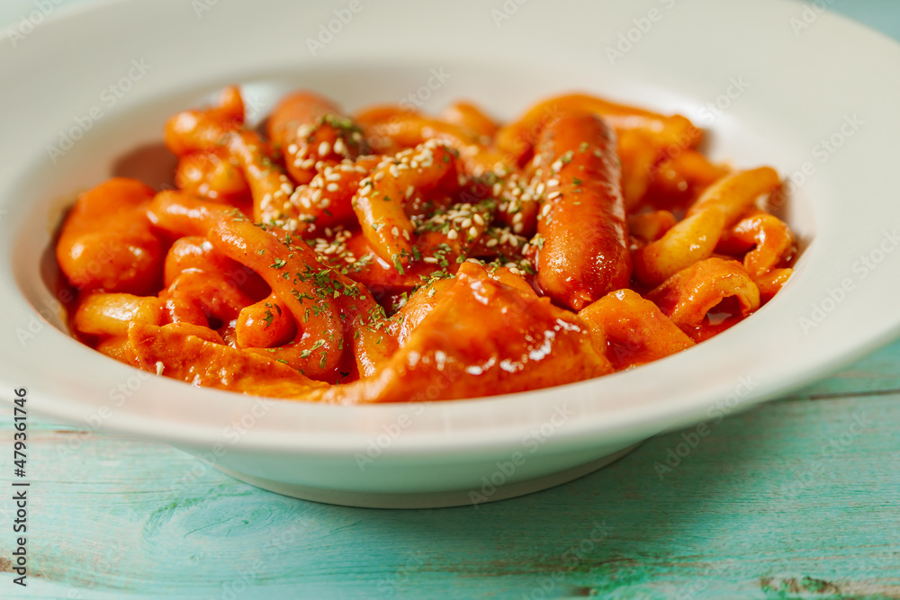 Korean Stir-fried Rice Cake, 'Tteokbokki' Korean Stir-fried Rice Cake, 'Tteokbokki'