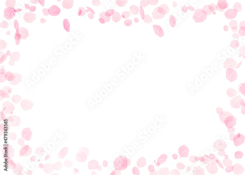 Back illustration of dancing cherry blossom petals 01