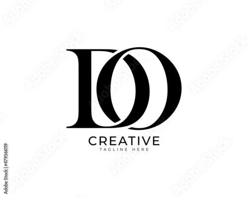 Initial Letter DO Logo. Flat Vector Logo Design Template Element	