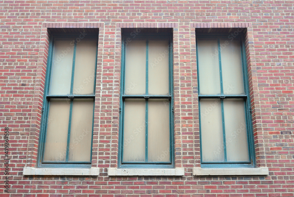 Fototapeta premium old window with brick wall