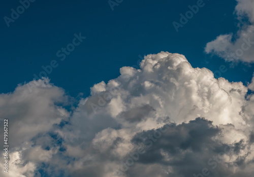 blue sky with storm textured clouds 