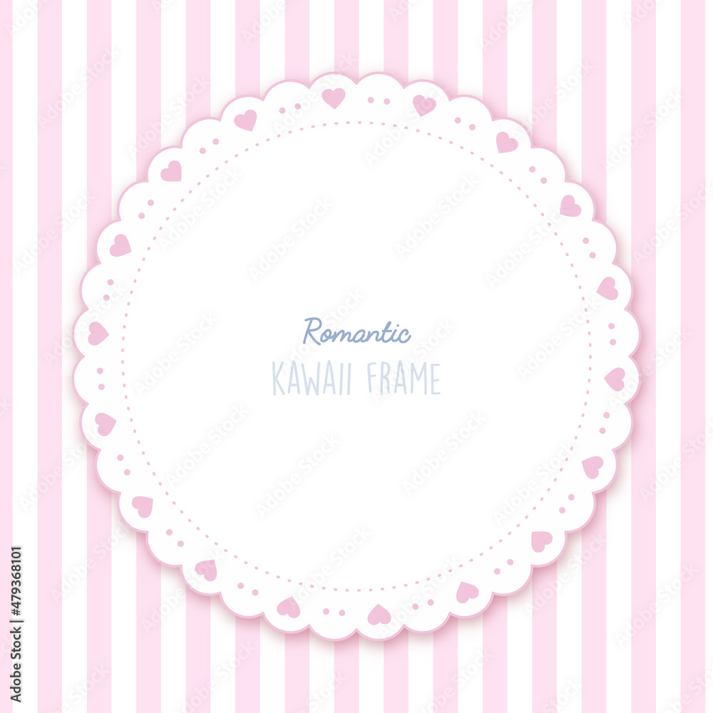 romantic pink hearts frame