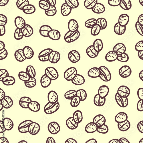 Coffee beans seamless pattern background