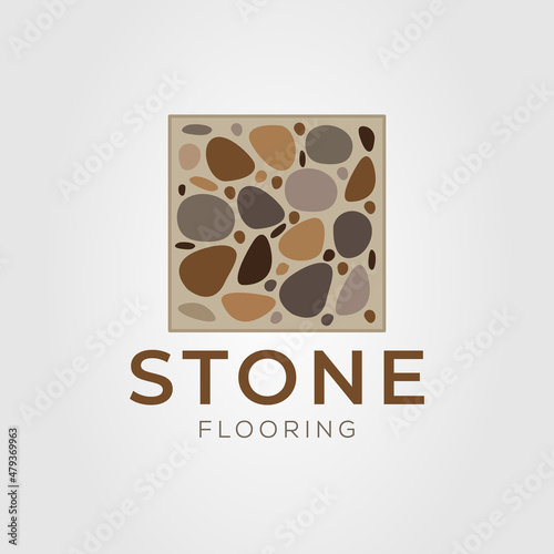 nature stone floor texture or parquet logo vector illustration design