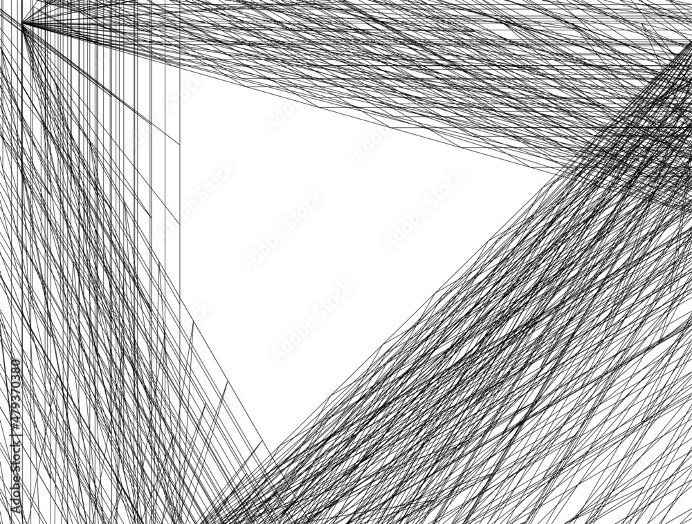 Modern architecture abstract drawing vector illustration