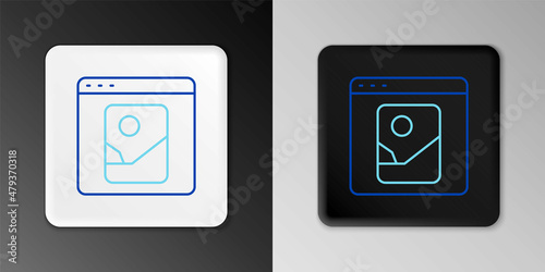 Line Photo retouching icon isolated on grey background. Photographer, photography, retouch icon. Colorful outline concept. Vector