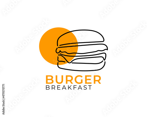 Burger icon logo design template