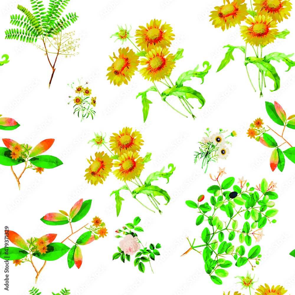 Beautiful seamless repeated vintage florals patterns free download perfect for fabrics, t-shirts packaging etc
