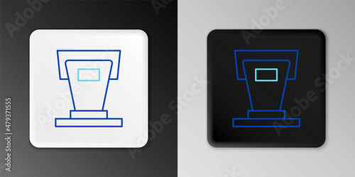 Line Stage stand or debate podium rostrum icon isolated on grey background. Conference speech tribune. Colorful outline concept. Vector
