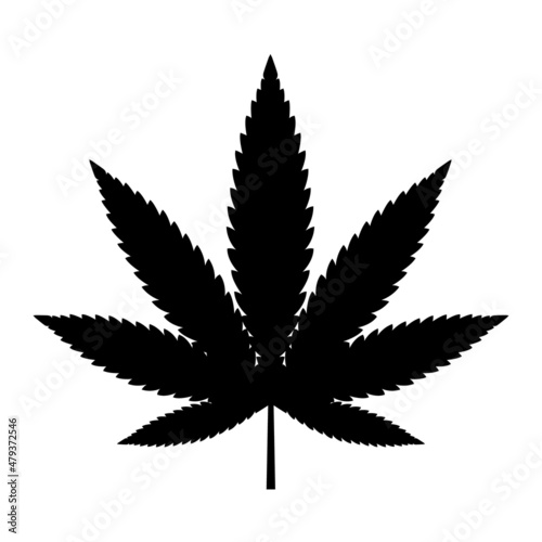 Mariuhana leaf symbol, marijuana or hemp icon, cannabis medical sign, weed drug vector illustration