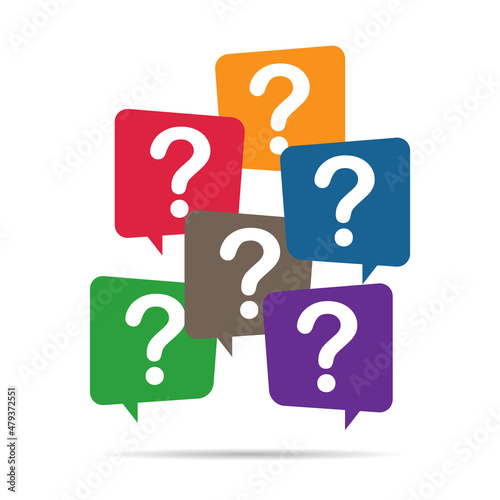 Question mark, frequently asked questions vector icon. Information speech bubble symbol, help message