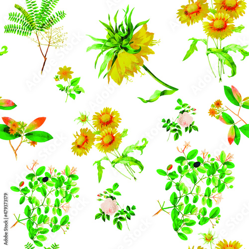 Beautiful seamless repeated vintage florals patterns free download perfect for fabrics, t-shirts packaging etc