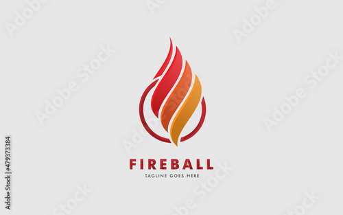 vector fire isolated circle logo design, usable logo for technology, industry, energy,
