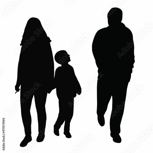 a family together, silhouette vector