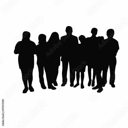 people together, silhouette vector