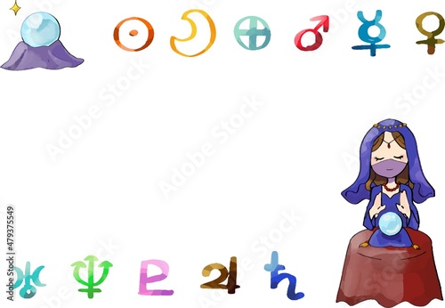占い師と占星術のフレーム1