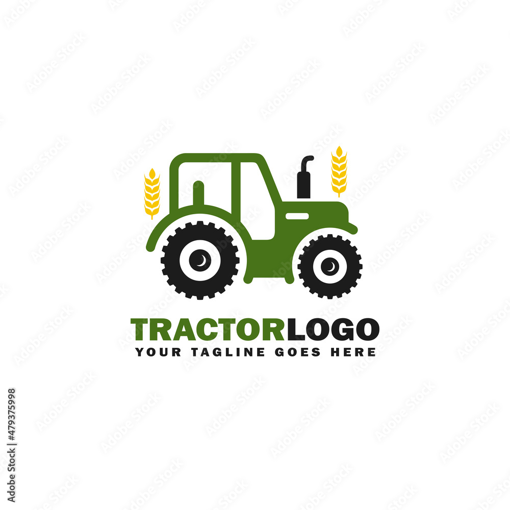 Obraz premium Farm logo. Tractor logo design vector