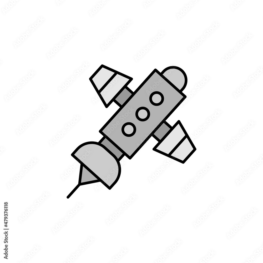 satellite line colored icon. Signs and symbols can be used for web, logo, mobile app, UI, UX on white background satellite line colored icon. Signs and symbols can be used for web, logo, mobile app, UI, UX on white background