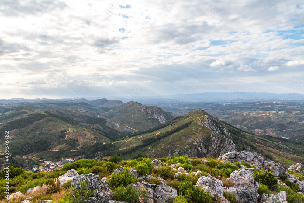 A landscape of a mountain ranges in Portugal