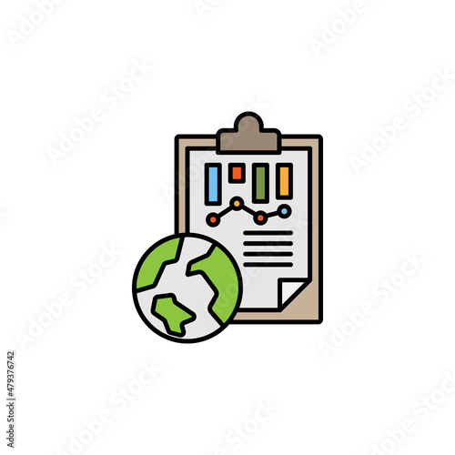 report line colored icon. Signs and symbols can be used for web, logo, mobile app, UI, UX on white background