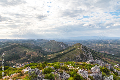 A landscape of a mountain ranges in Portugal