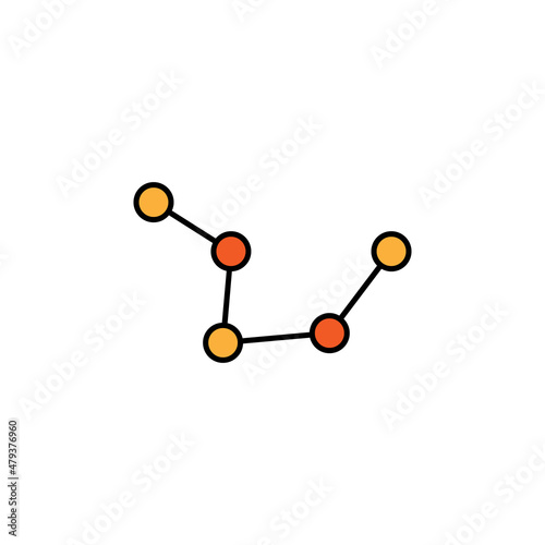 constellation line colored icon. Signs and symbols can be used for web, logo, mobile app, UI, UX on white background