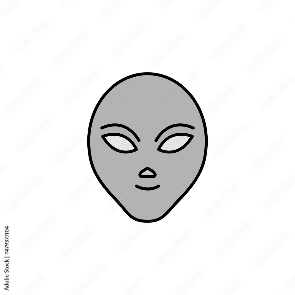 alien line colored icon. Signs and symbols can be used for web, logo, mobile app, UI, UX on white background