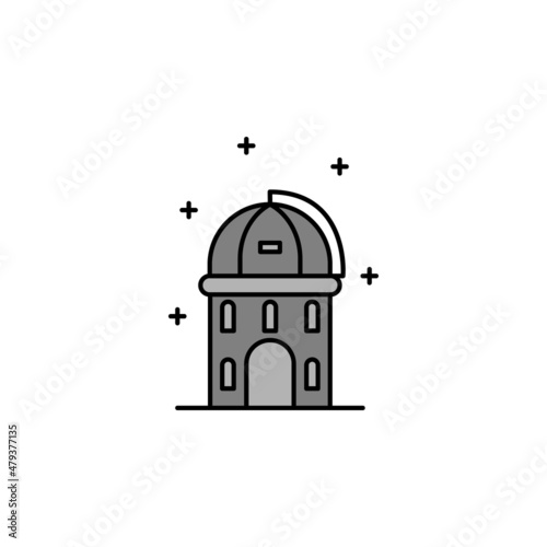 observatory line colored icon. Signs and symbols can be used for web, logo, mobile app, UI, UX on white background