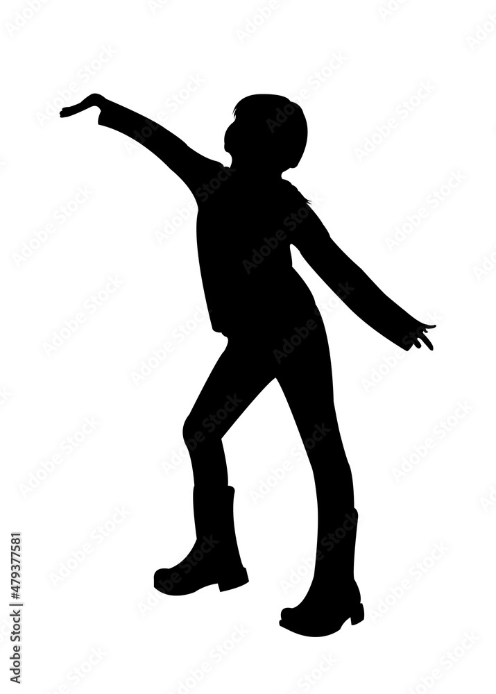 a gilr dancing body silhouette vector