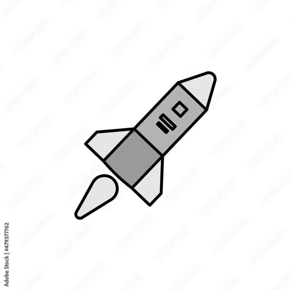 rocket line colored icon. Signs and symbols can be used for web, logo, mobile app, UI, UX on white background rocket line colored icon. Signs and symbols can be used for web, logo, mobile app, UI, UX on white background