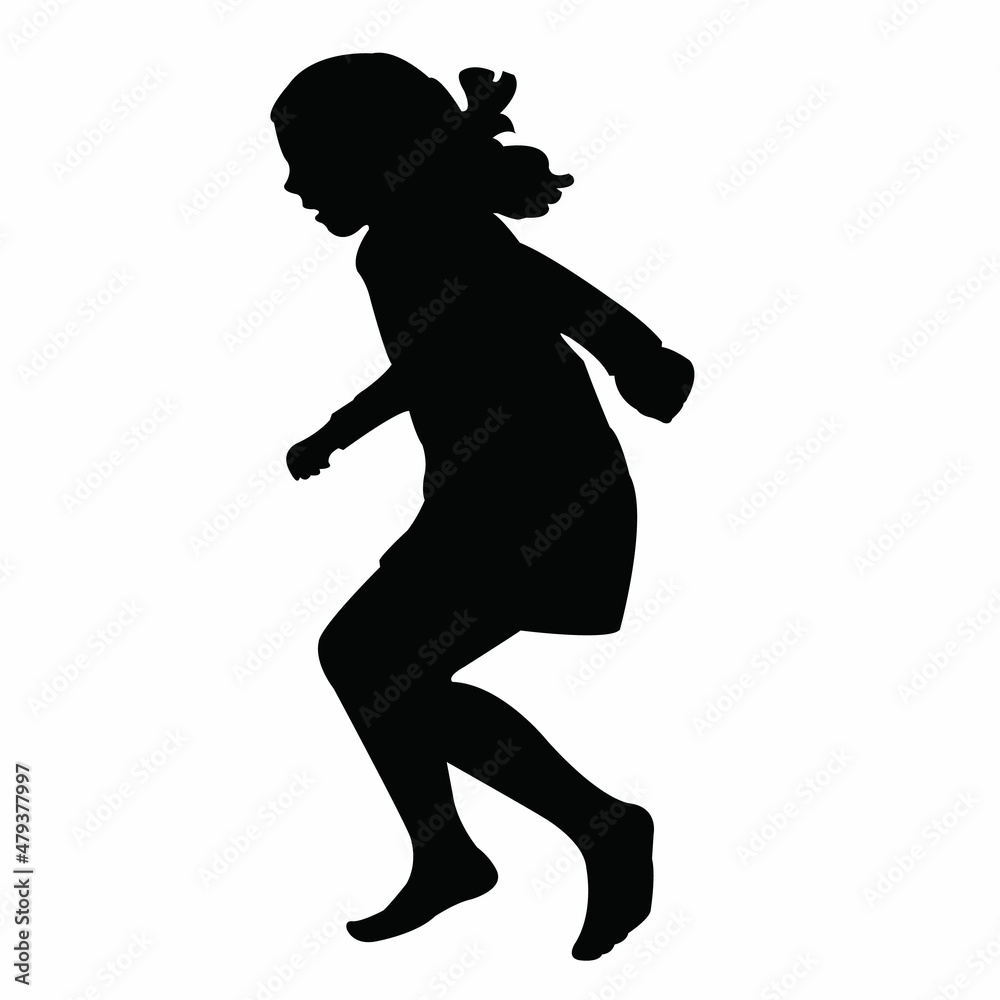 a girl jumping body silhouette vector
