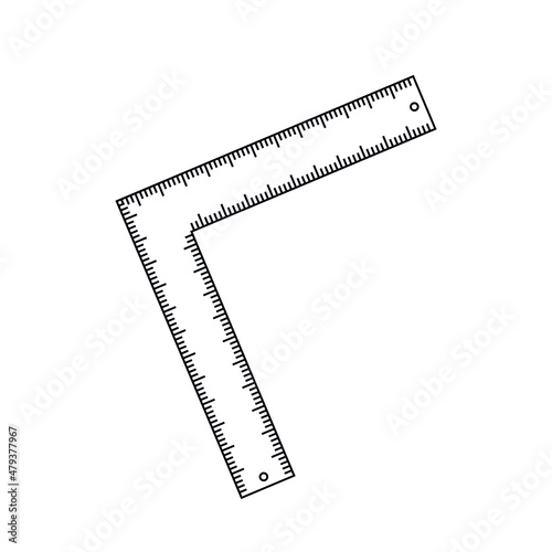 Angle tool 90 degrees flat icon. Precision tool. Corner ruler. Vector illustration