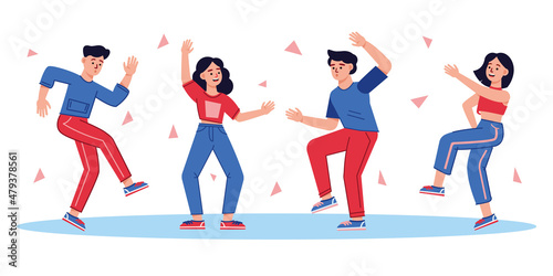 guys and girls dancing and having fun at a party