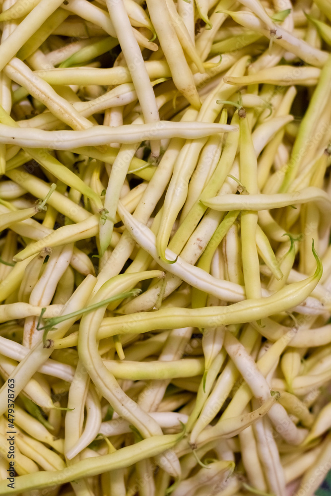 Background from yellow bean string. Close up Background from yellow bean string. Close up