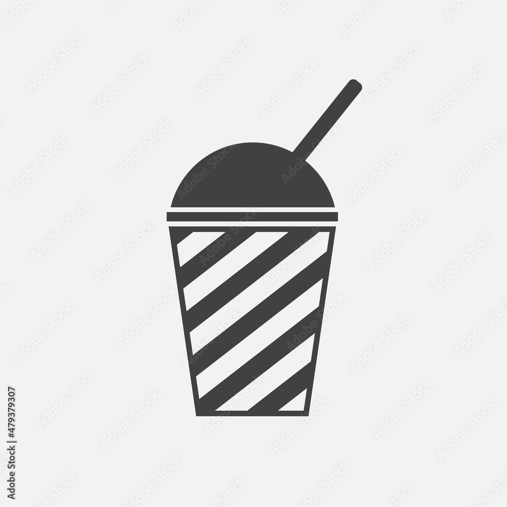 Cup Shake cold drink with straw vector icon. cold drink simple isolated pictogram. Cup Shake cold drink with straw vector icon. cold drink simple isolated pictogram.