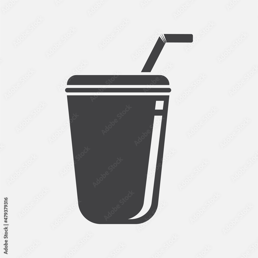 Cup Shake cold drink with straw vector icon. cold drink simple isolated pictogram. Cup Shake cold drink with straw vector icon. cold drink simple isolated pictogram.