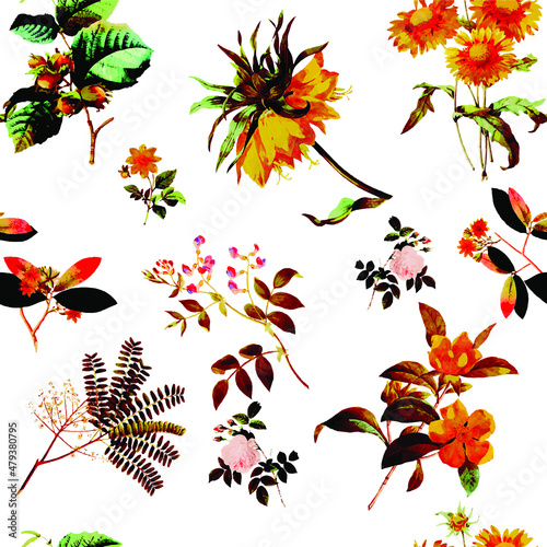 Beautiful seamless repeated vintage florals patterns free download perfect for fabrics, t-shirts packaging etc

