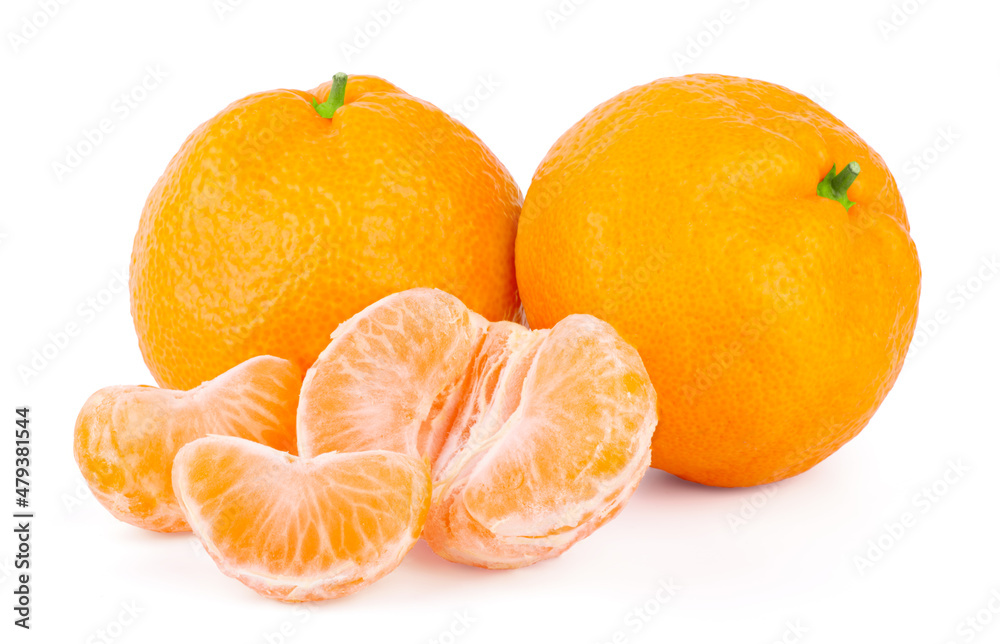 Group of mandarin tangerine with slices isolated on white background Group of mandarin tangerine with slices isolated on white background