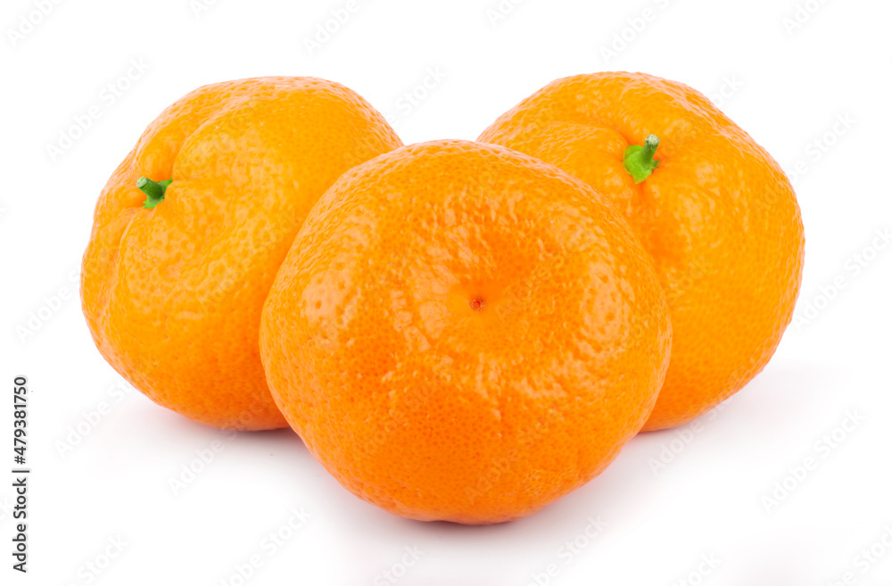 Whole ripe mandarin tangerine isolated on white background Whole ripe mandarin tangerine isolated on white background