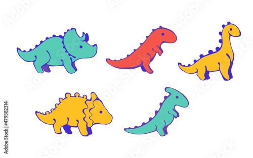 set of dinos