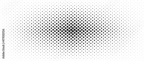 Halftone mosaic background. Design of geometric shapes. The texture of rhombuses of different sizes. Pattern on the lines. Banner, poster for technology, medicine, websites, social networks. Vector